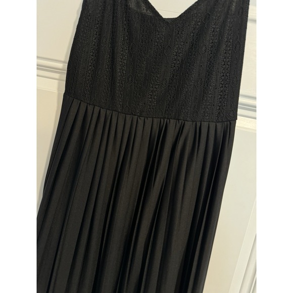 Zara Black Lace Pleated Midi Dress Small Women's LBD Wedding Romantic Luxury - Picture 4 of 5